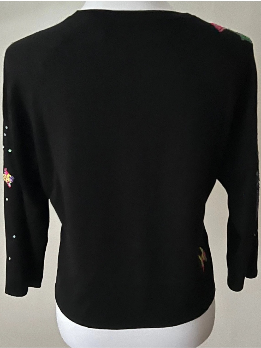 Michael Simon Vintage Sweater Small Y2K Cardigan Silk Art to Wear Fish Seascape - Picture 15 of 16